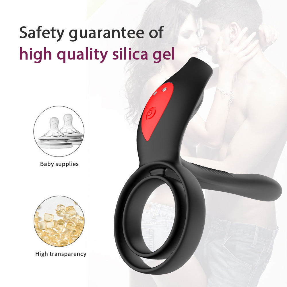 Guy sex toys Double Ring Vibrating Penis Vibrator adult toys